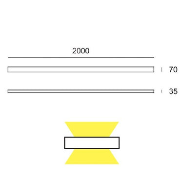 Applique cm.200 1+1 led b.co-WW